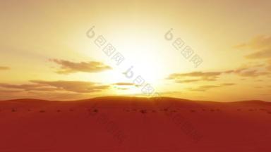 在撒哈拉沙漠上空落日，时间流逝4k